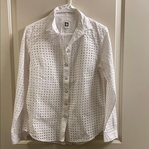 Anne Klein White Eyelet Men's Shirt